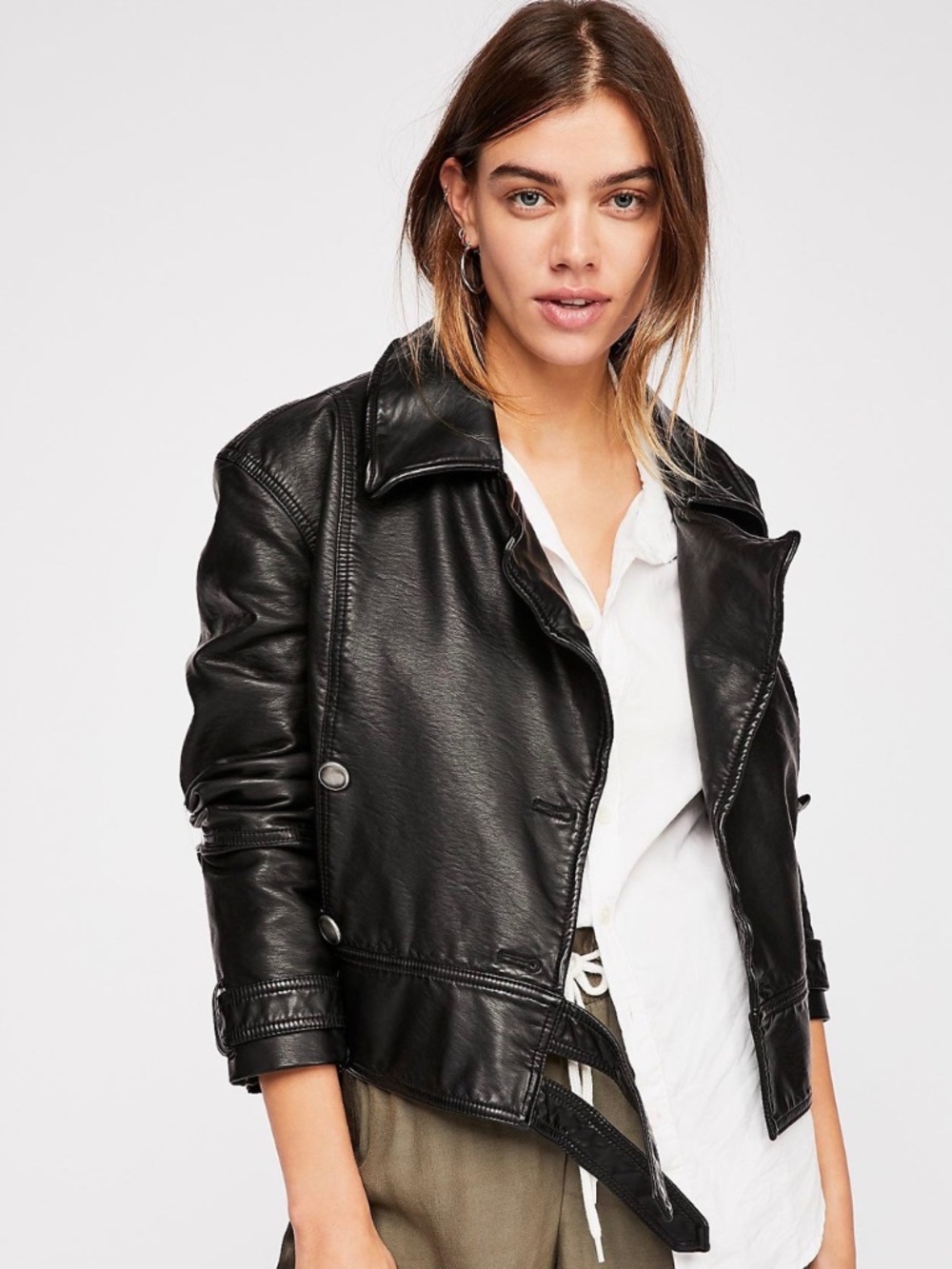 Free People Faux Leather Jacket size small